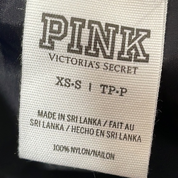 VICTORIA’S SECRET PINK Windbreaker Black Hooded Rain Jacket Half Zip Size XS - S - Picture 3 of 4